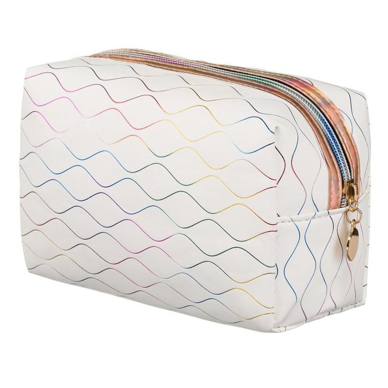 Peterson, kosmetyczka prostokątna, biało-kolorowa