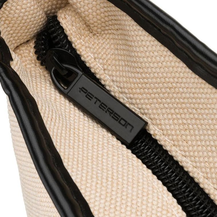 Peterson, kosmetyczka torba, tkanina syntetyczna, beżowo-czarna