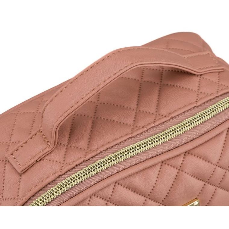 Peterson, kosmetyczka z uchwytem, tkanina syntetyczna, różowa