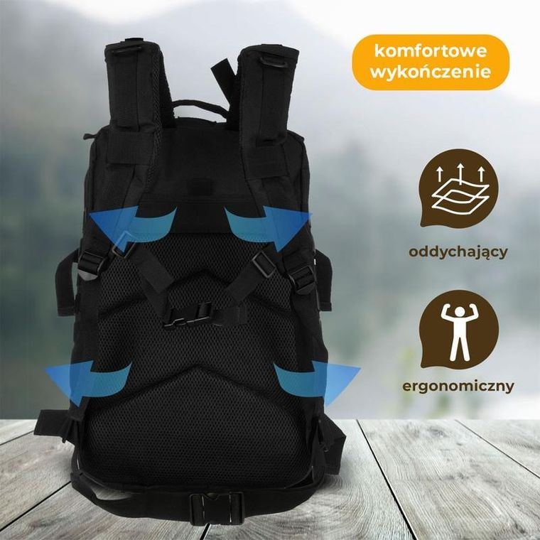 Peterson, plecak militarny, taktyczny, czarny