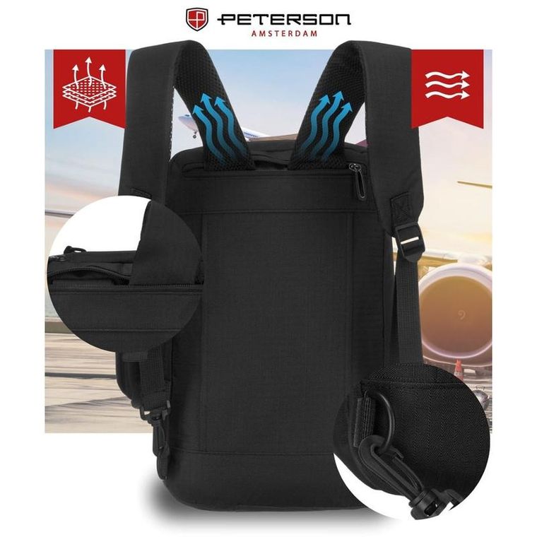 Peterson, plecak podróżny, czarny