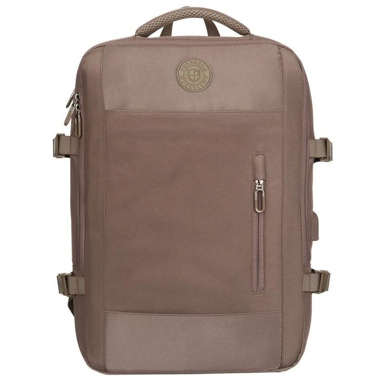 Peterson, plecak podróżny z portem USB, beżowy