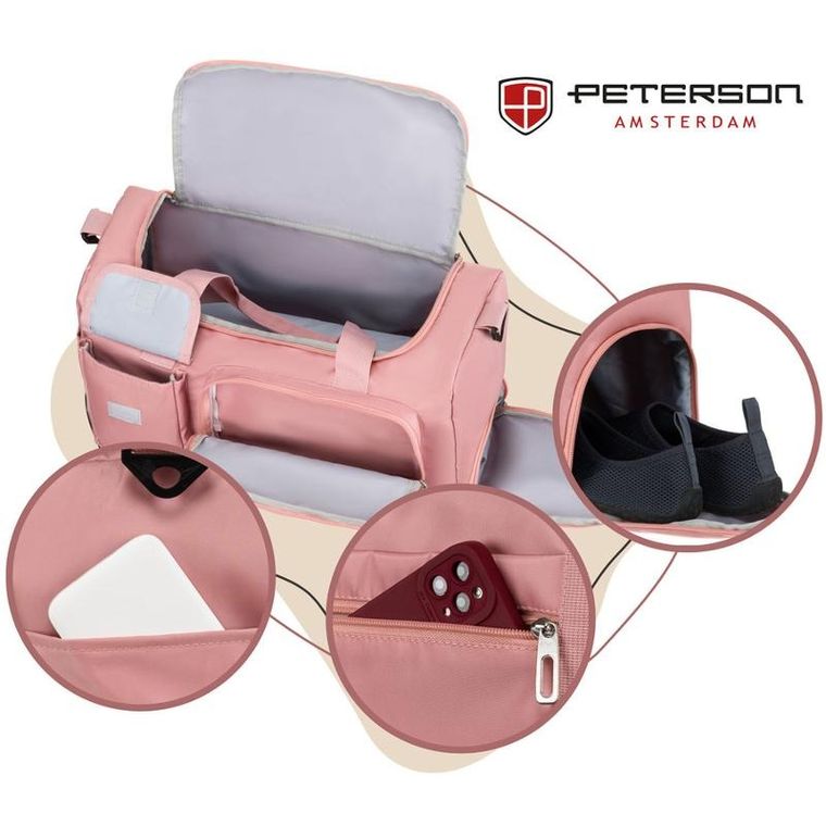 Peterson, torba weekendowa, różowa