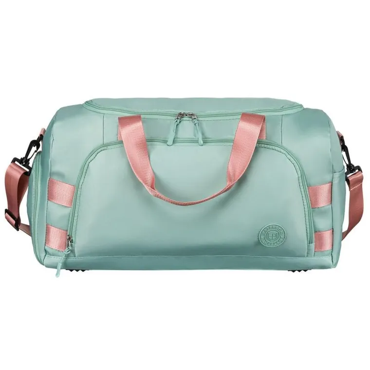 Peterson, torba weekendowo-podróżna z uchwytem na walizkę, zielono-różowa