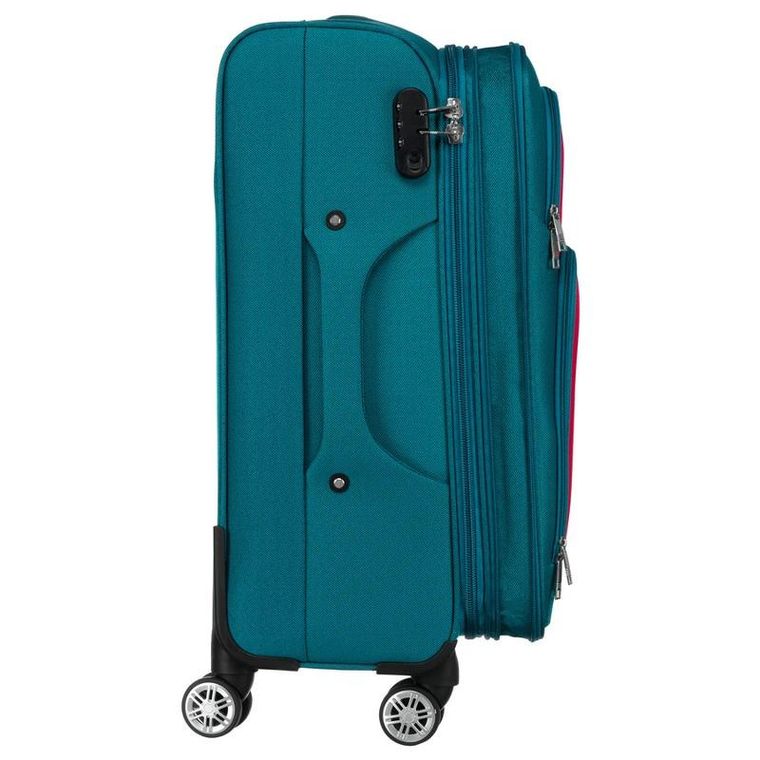 Peterson, walizka, duża, turkusowo-różowa, 78 cm