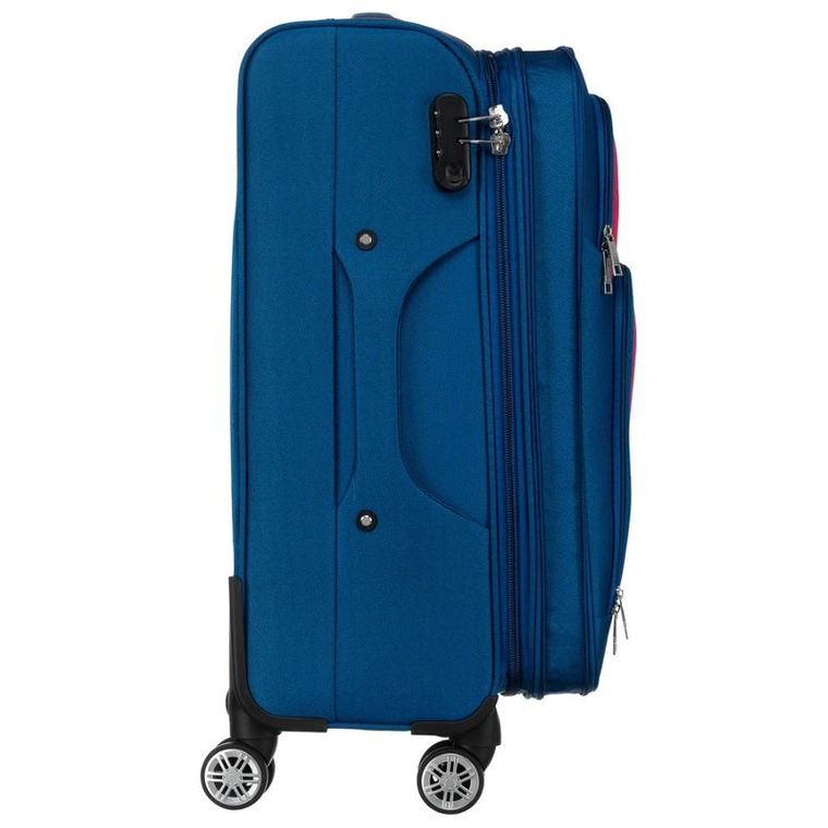 Peterson, walizka kabinowa, mała, niebiesko-czerwona, 58 cm