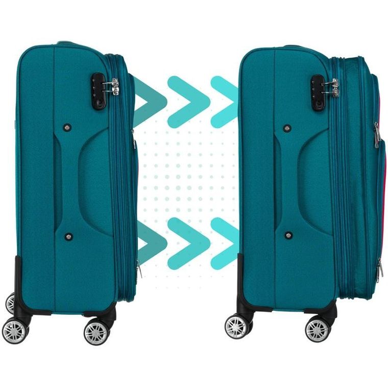 Peterson, walizka kabinowa, turkusowo-różowa, 58 cm