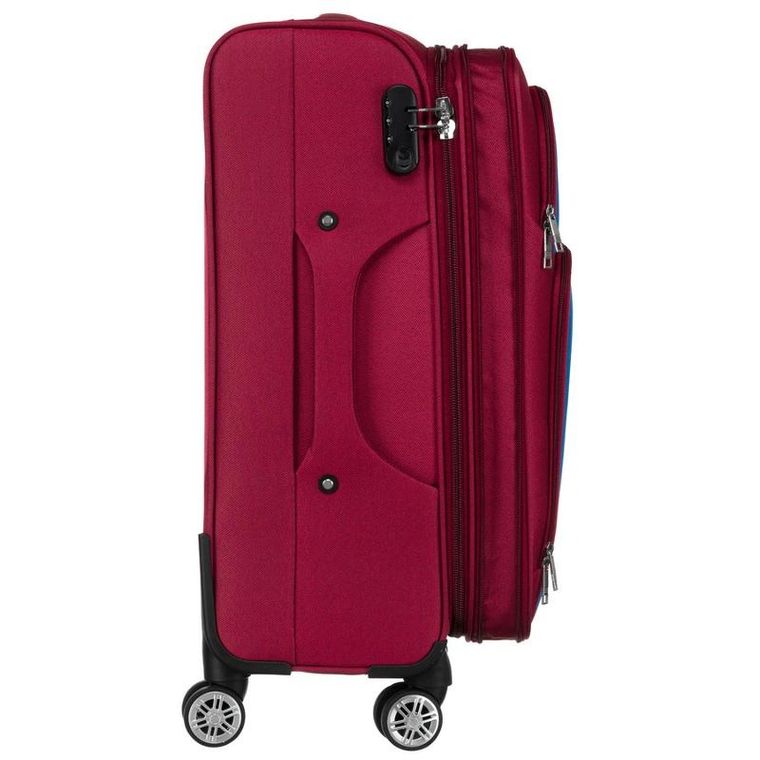 Peterson, walizka, wykonana z poliestru, średnia, czerwono-niebieska, 68 cm