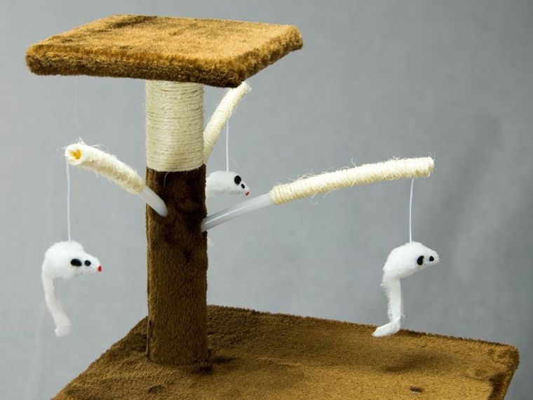 Pethaus, DR-204, drapak, domek dla kota, 138 cm, brązowo-biały