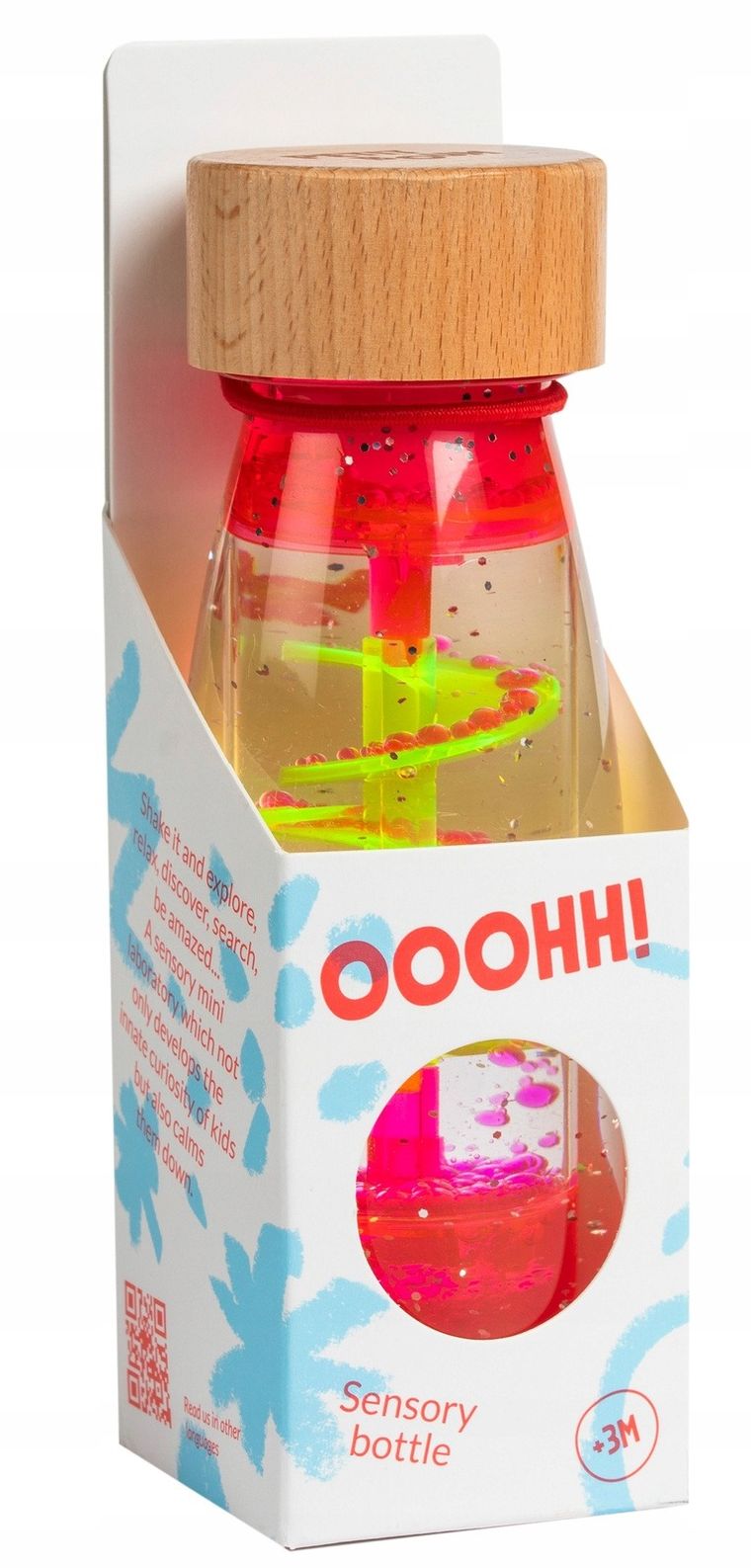 Petit Boum, Move, butelka sensoryczna, dwufazowa, różowa spirala