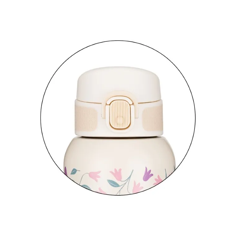 Petite&Mars, butelka termiczna ze stali nierdzewnej z ustnikiem, delicate flowers, 500 ml