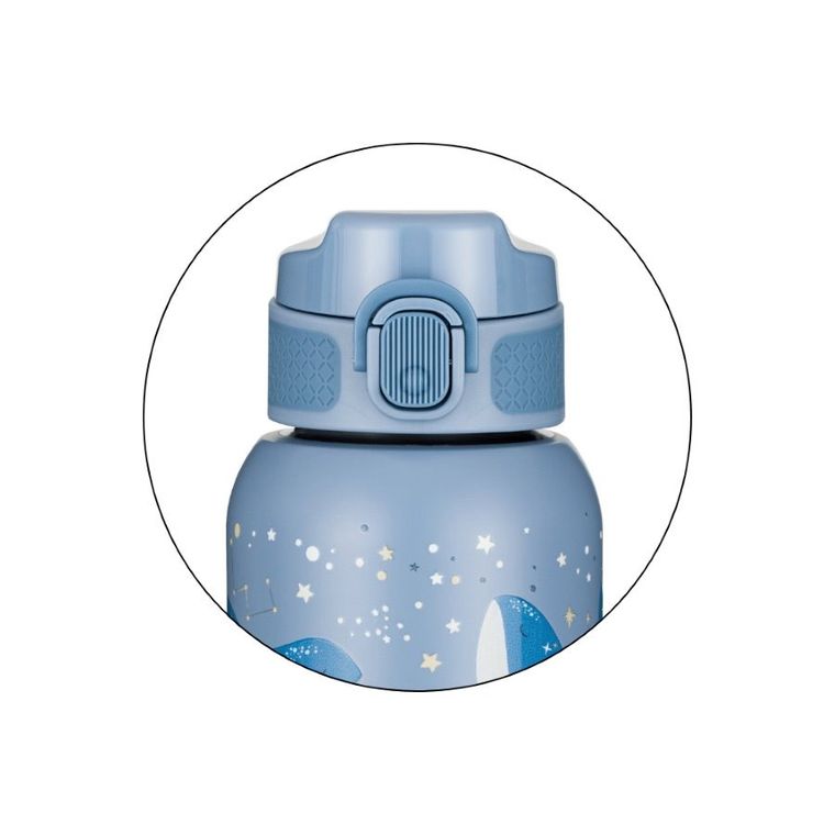 Petite&Mars, butelka termiczna ze stali nierdzewnej ze słomką, whale song, 350 ml