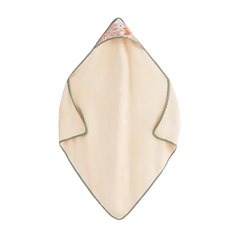 Petite&Mars, Loulou, okrycie kąpielowe bambusowe z kapturkiem, Rosy Wilderness, 100-100 cm