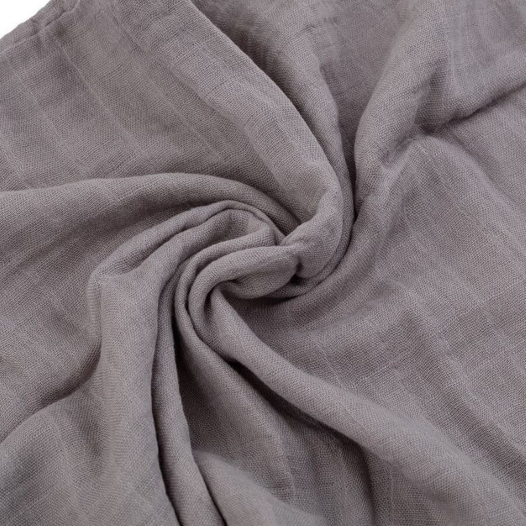 Petite&Mars, Misty, otulacz z muślinu bambusowego, Grey Planes, 120-120 cm, 2 szt.