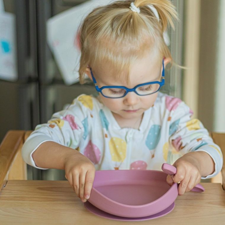 Petite&Mars, Take&Match, silikonowy talerzyk z przyssawką, Dusty Rose, 6m+