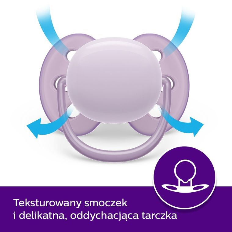 Philips Avent, Ultra Soft, smoczek uspokajający, 0-6m, 2 szt.