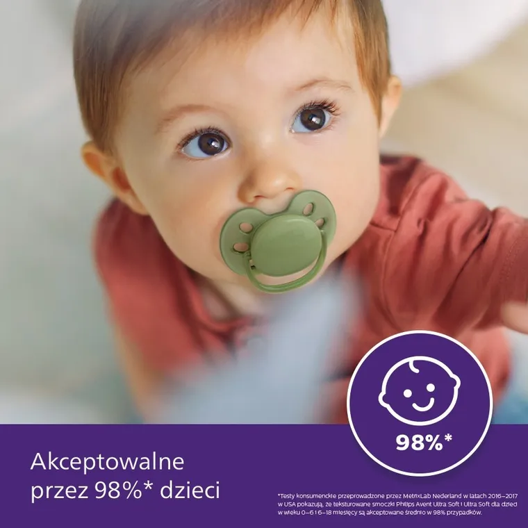 Philips Avent, Ultra Soft, smoczek uspokajający, 18m+, 2 szt.