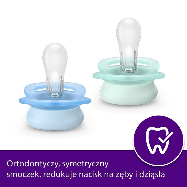Philips Avent, Ultra Start, smoczek ortodontyczny, 0-2 m, 2 szt.