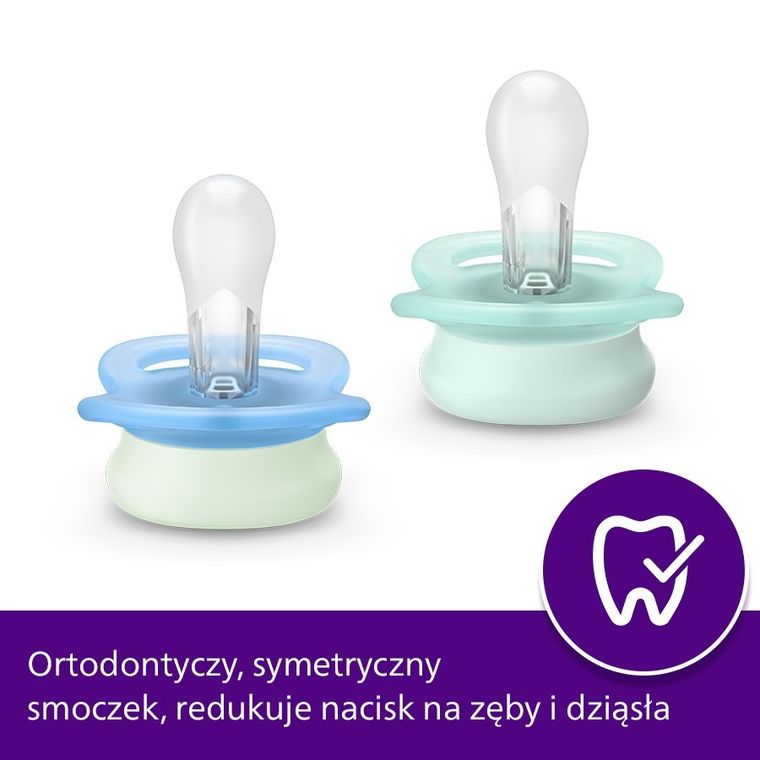Philips Avent, Ultra Start, smoczek ortodontyczny, 0-2 m, 2 szt.