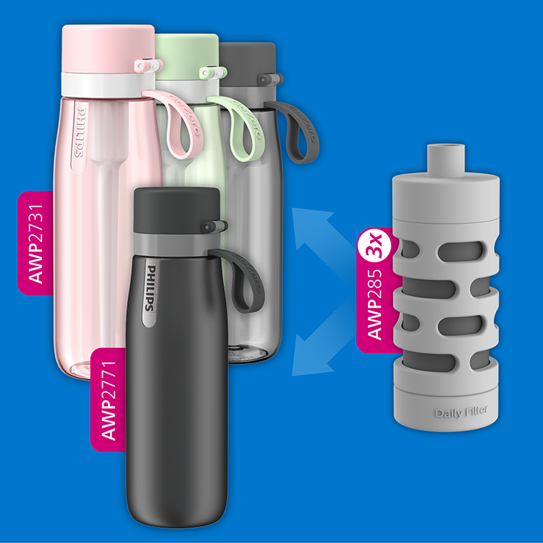 Philips, GoZero, Daily, butelka filtrująca, Thermo