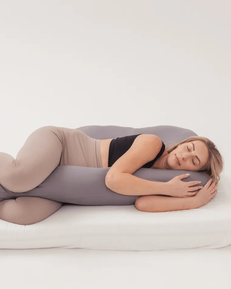 Piapimo, poduszka ciążowa do spania, typ 7, jersey, szara