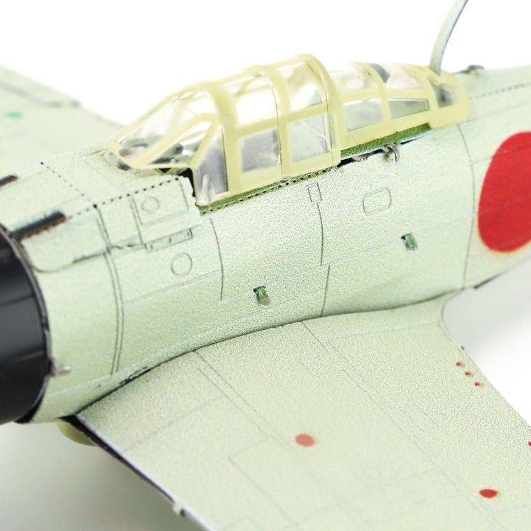 Piececool, Samolot Mitsubishi A6M, puzzle metalowe, model 3D, 29 elementów