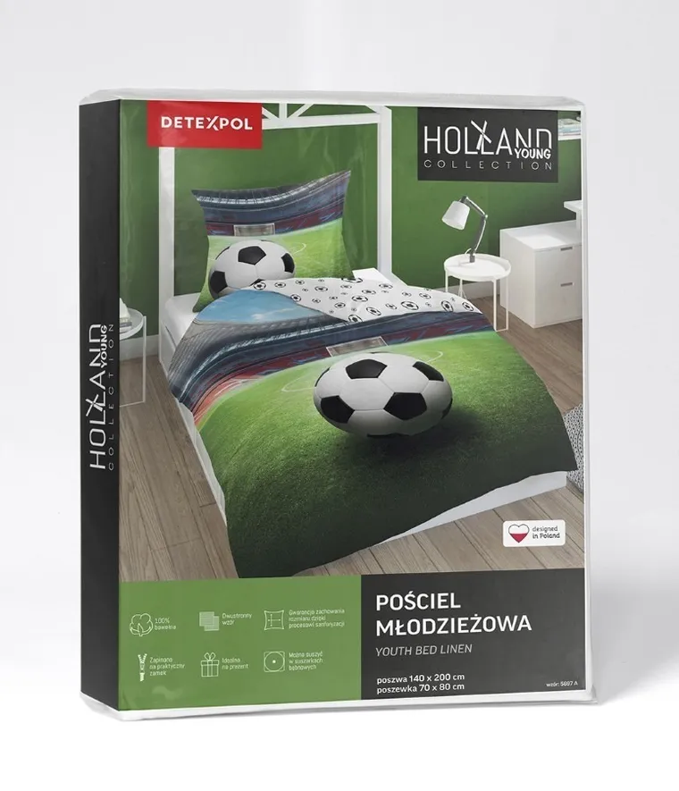 Piłka, 2-częściowy komplet pościeli, 160-200 cm
