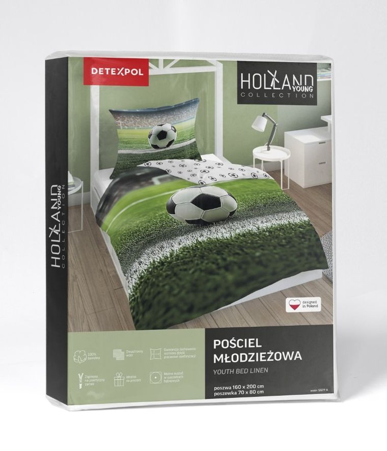 Piłka nożna, 2-częściowy komplet pościeli, 140-200 cm