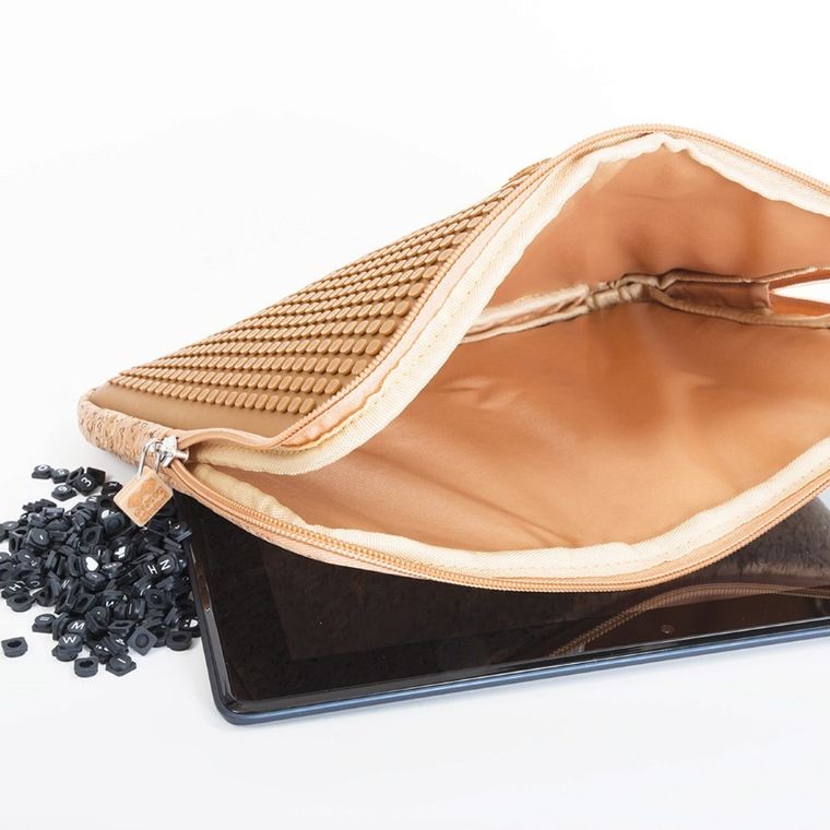 Pixie Crew, neoprenowy futerał na tablet, saszetka, korkowy, beżowy panel