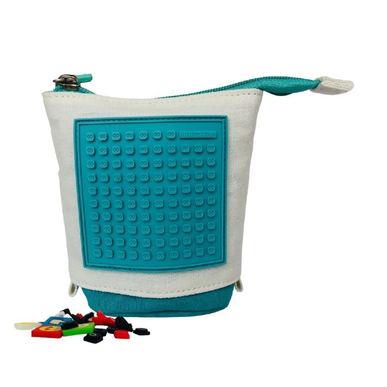 Pixie Crew, pionowy piórnik, turkusowy panel