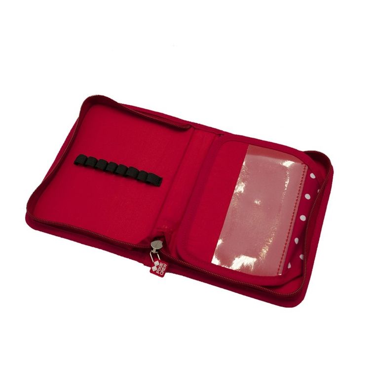 Pixie Crew, piórnik jednokomorowy, kropki, czerwony panel