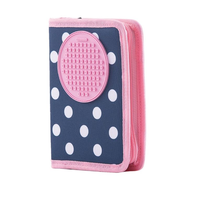 Pixie Crew, piórnik jednokomorowy, kropki, różowy panel