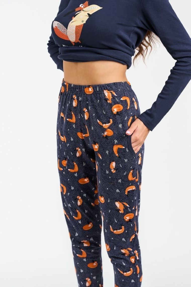 Piżama damska, granatowa, Wasilla, Italian Fashion