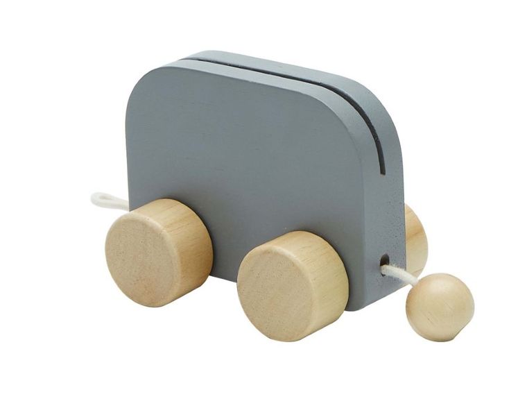 Plan Toys, Pociąg urodzinowy, zabawka drewniana
