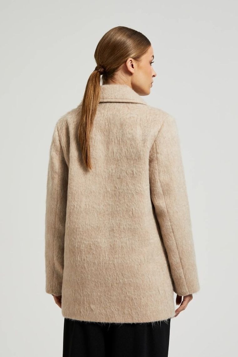 Płaszcz damski, beżowy, Moodo