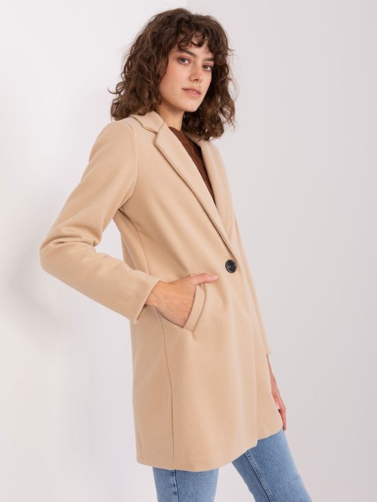 Płaszcz damski, beżowy, Och Bella