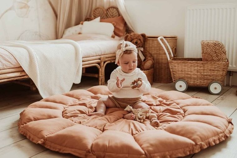 Play&Go, Bloom Organic, mata do zabawy, gniazdo niemowlęce, Tawny brown