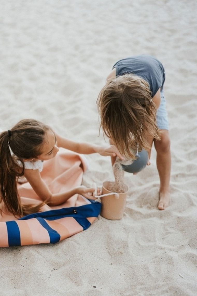 Play&Go, Outdoor, worek na zabawki i mata do zabawy, Mokka Strip, 140 cm