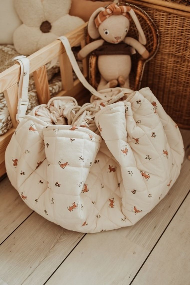 Play&Go, Soft, mata i worek na zabawki, Organic Rabbit, 120 cm