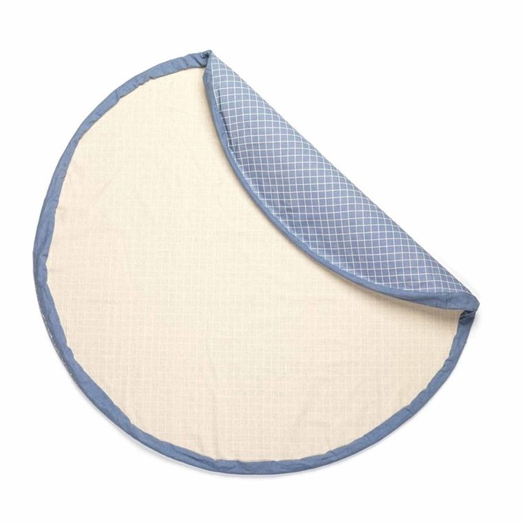 Play&Go, worek na zabawki i mata do zabawy, Organic Grid Blue, 140 cm