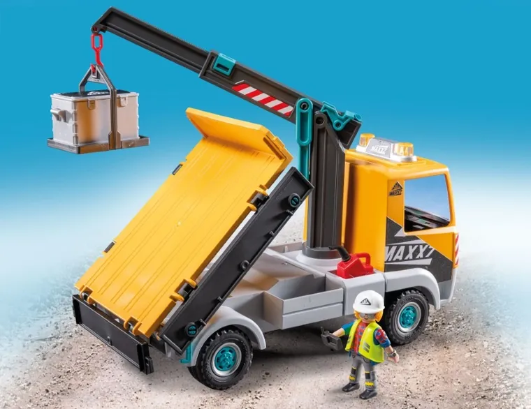 Playmobil, Action Heroes, Ciężarówka budowlana z dźwigiem, 71750
