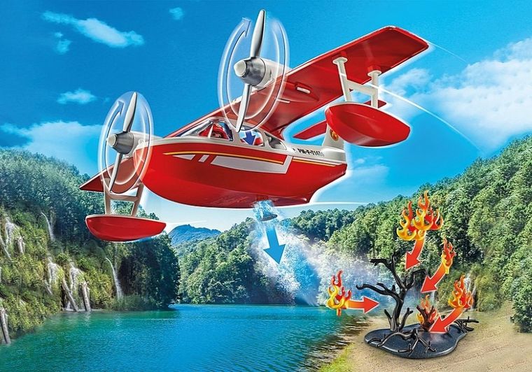 Playmobil, Action Heroes, Samolot straży pożarnej z funkcją gaszenia pożaru, 71463