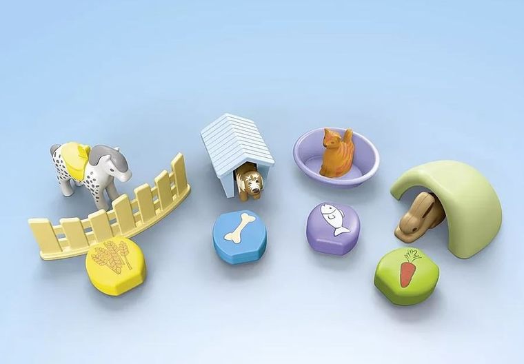Playmobil, Junior, Hotel dla zwierząt z dozownikiem pokarmu, 71690
