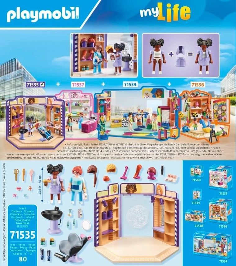 Playmobil, My Life, Barbershop i salon fryzjerski, 71535