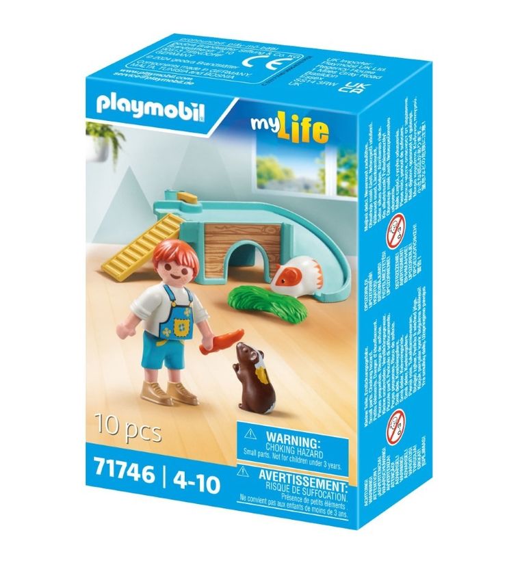 Playmobil, My Life, Chłopiec ze świnką morską, 71746