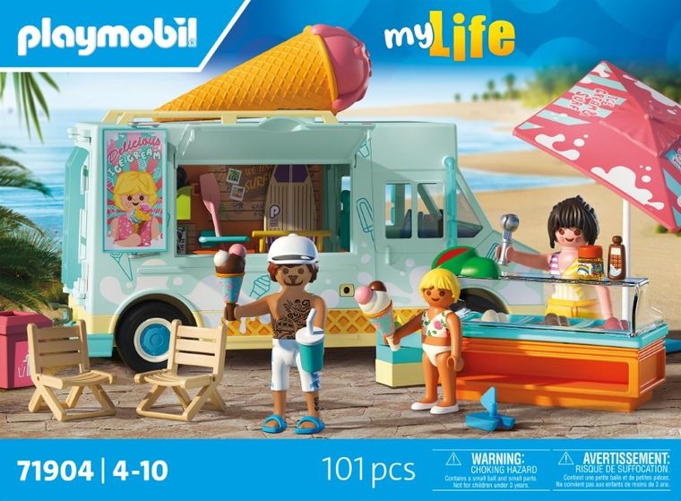 Playmobil, My Life, Furgonetka z lodami i sklepikiem surfingowym, 71904