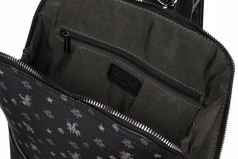 Plecak, czarny, skóra ekologiczna, David Jones