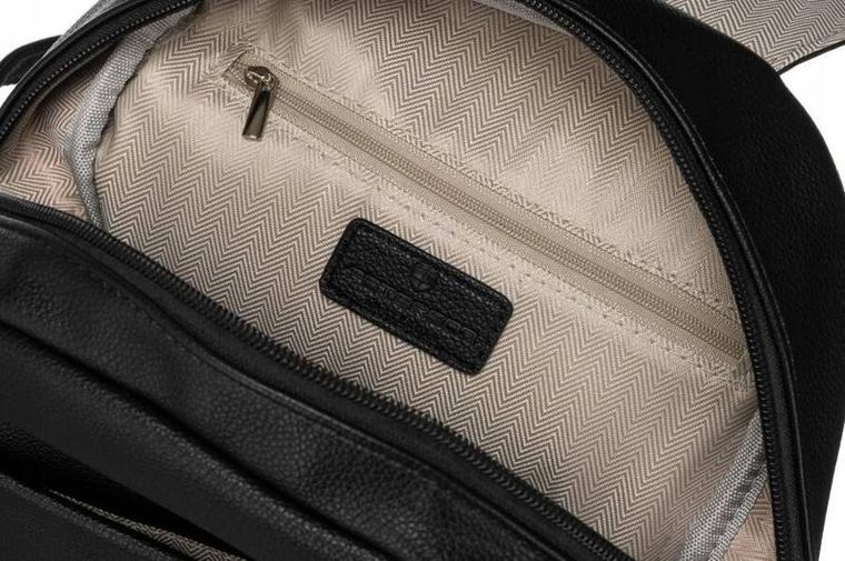 Plecak, czarny, skóra ekologiczna, Peterson