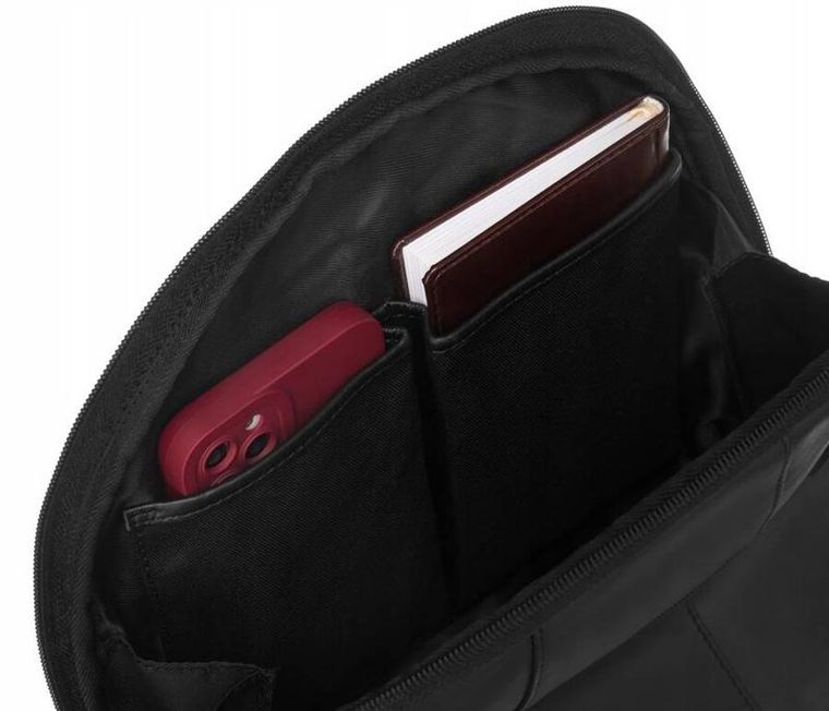 Plecak, czarny, skórzany, Peterson