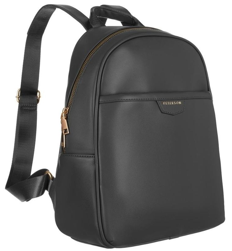 Plecak damski, grafitowy, skóra ekologiczna, Peterson
